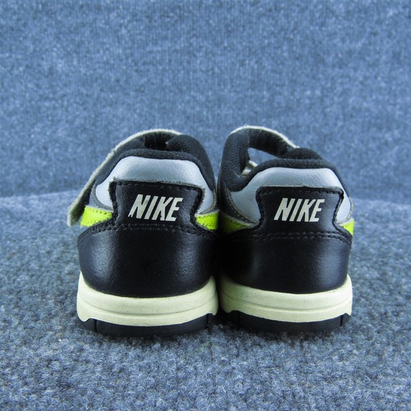 Nike Boys Sneaker Shoes Black Leather Hook &‎ Loop Size T 6 Medium - Picture 5 of 9